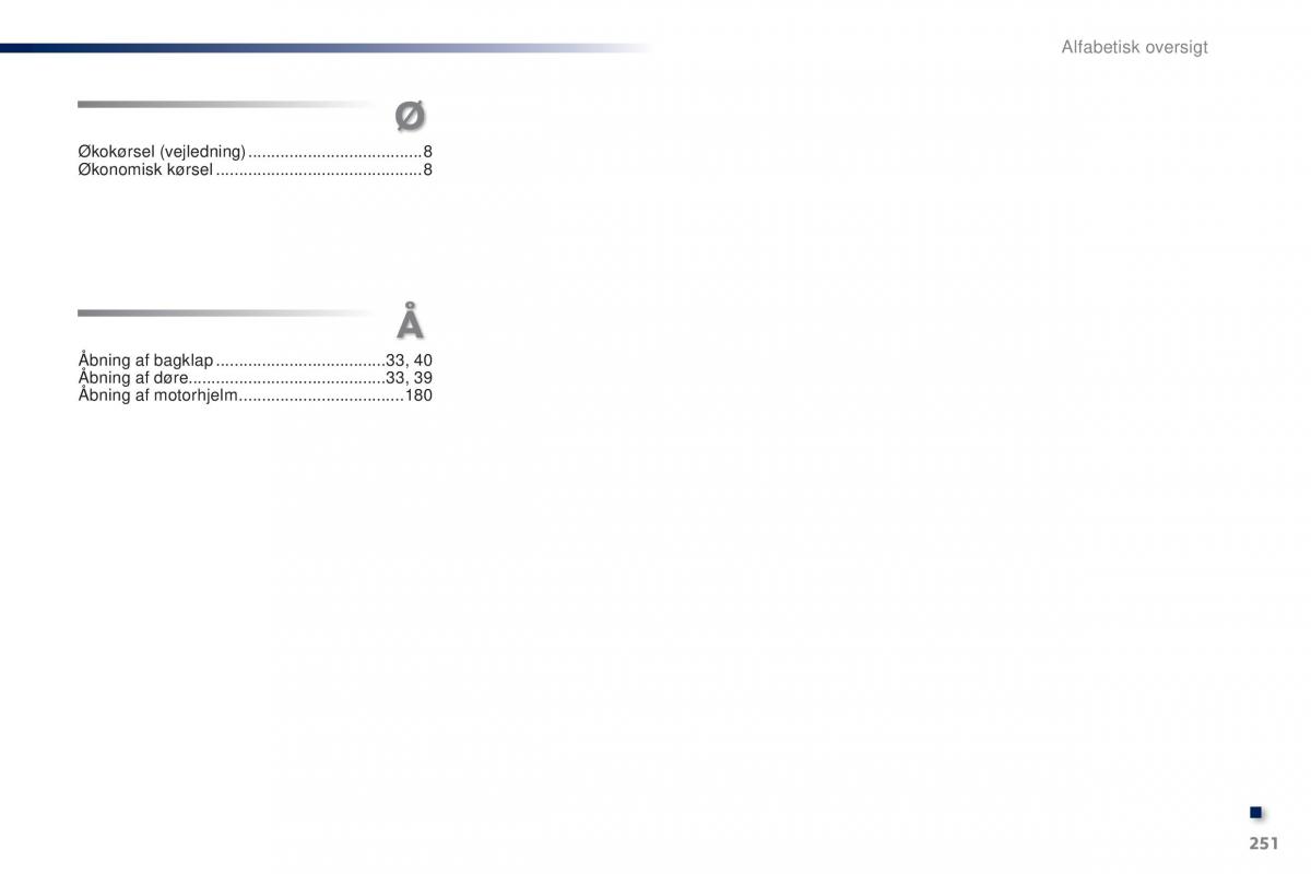 Peugeot 301 Bilens instruktionsbog / page 253