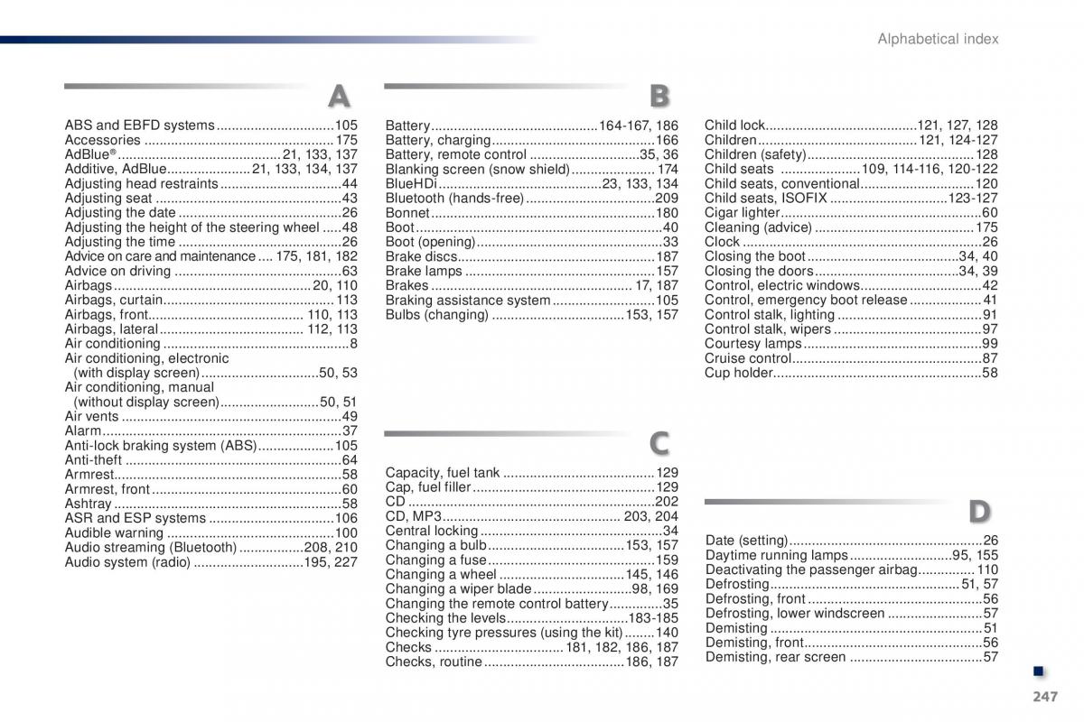 Peugeot 301 owners manual / page 249