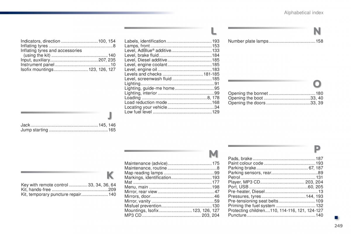 Peugeot 301 owners manual / page 251