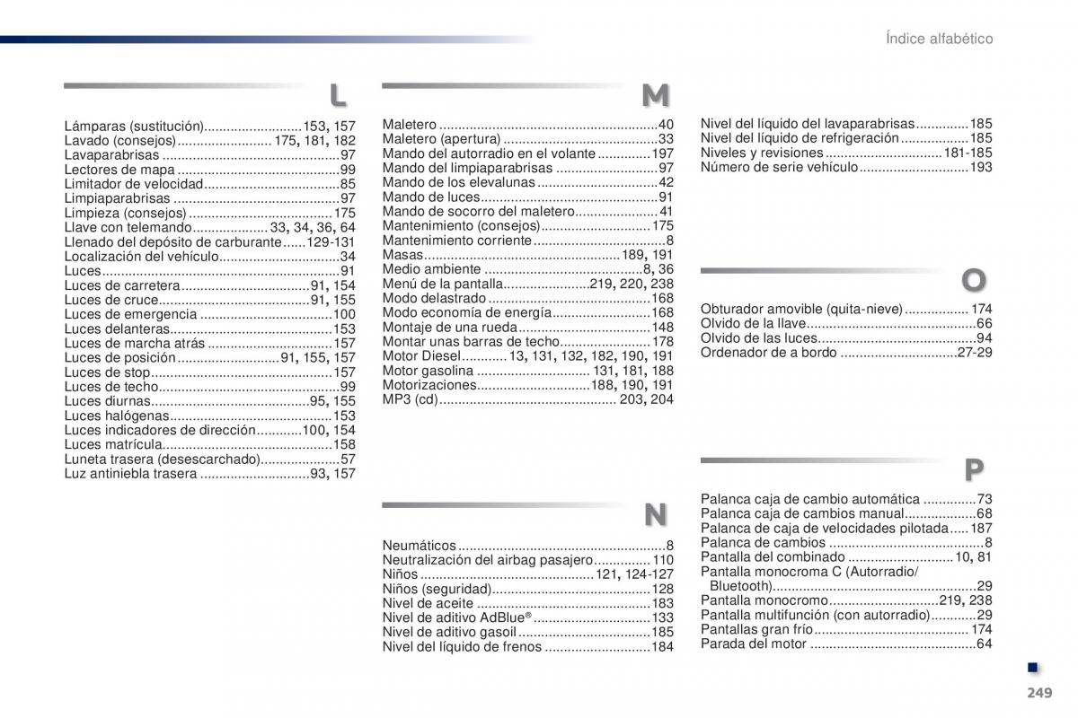 Peugeot 301 manual del propietario / page 251