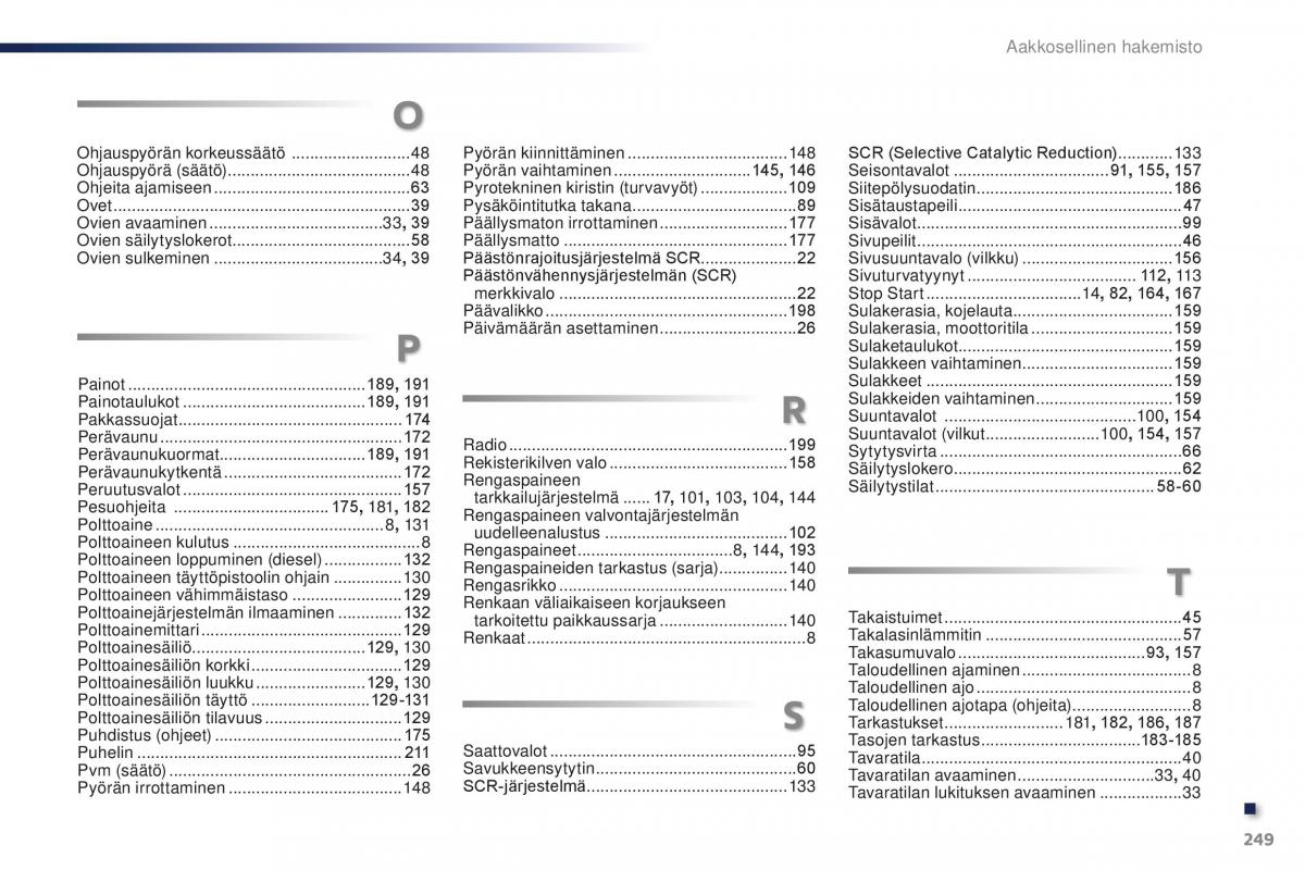 Peugeot 301 omistajan kasikirja / page 251