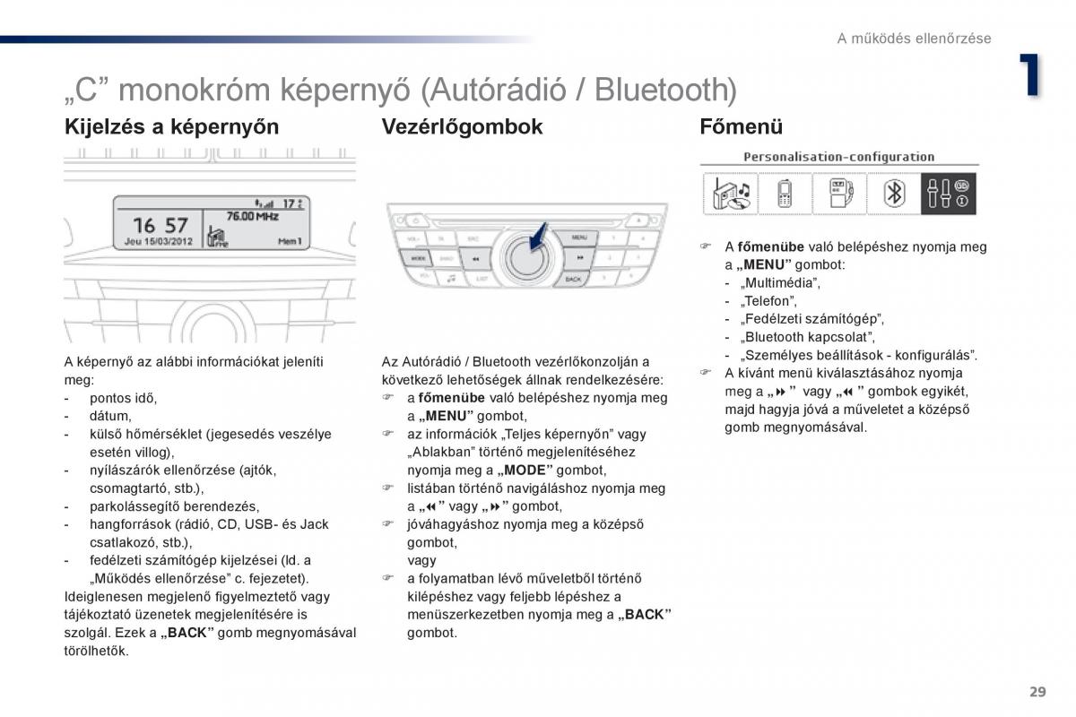 Peugeot 301 Kezelesi utmutato / page 31