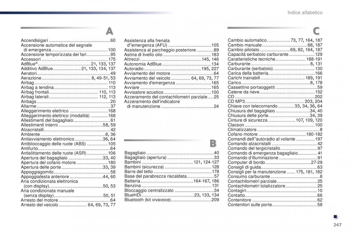 Peugeot 301 manuale del proprietario / page 249