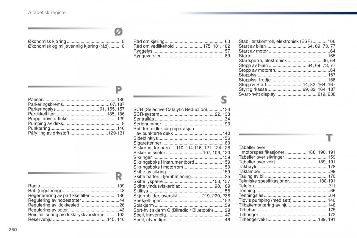 Peugeot 301 bruksanvisningen / page 252