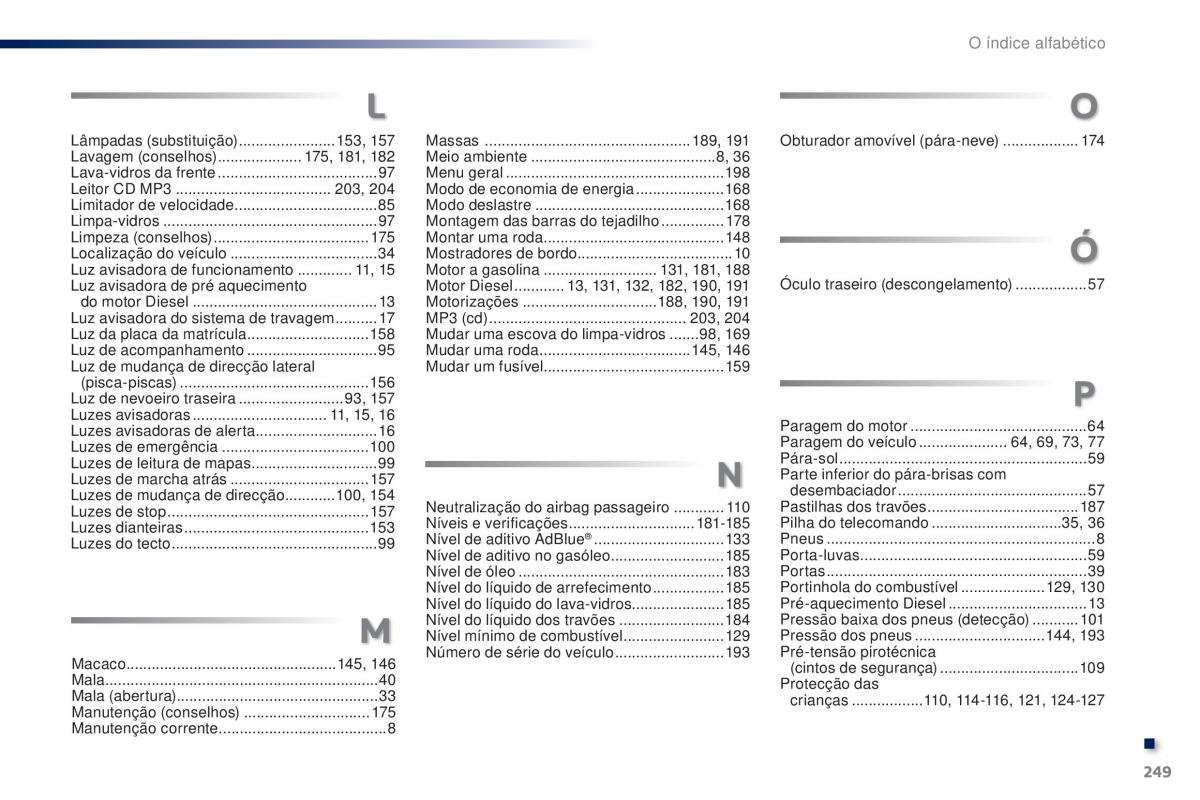 Peugeot 301 manual del propietario / page 251