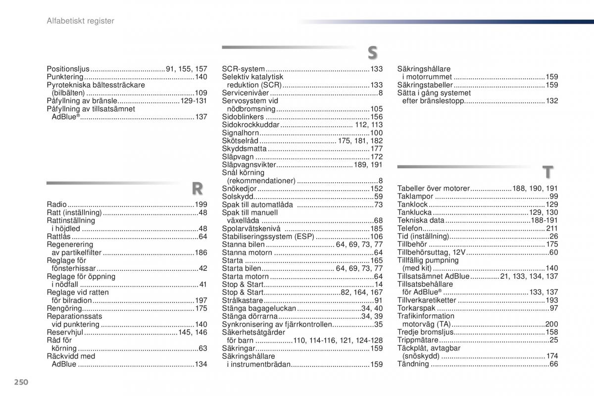 Peugeot 301 instruktionsbok / page 252