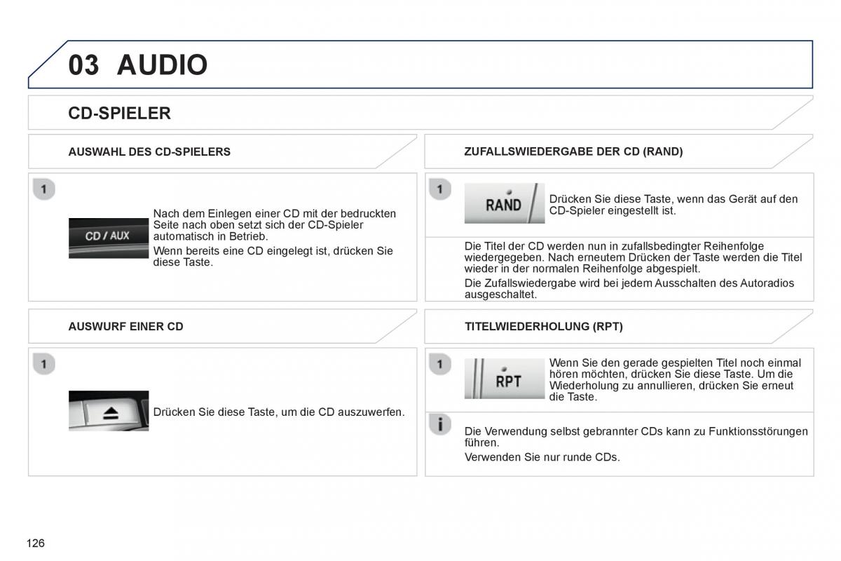 Peugeot 107 Handbuch / page 128