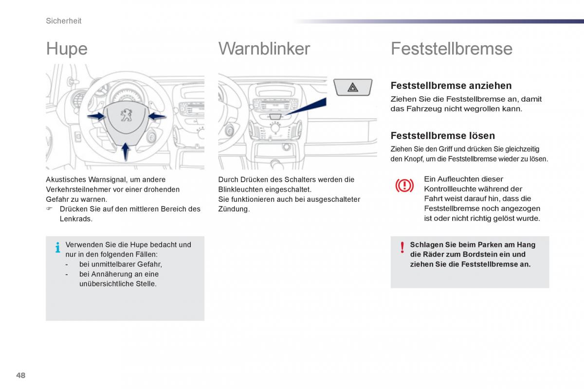 Peugeot 107 Handbuch / page 50