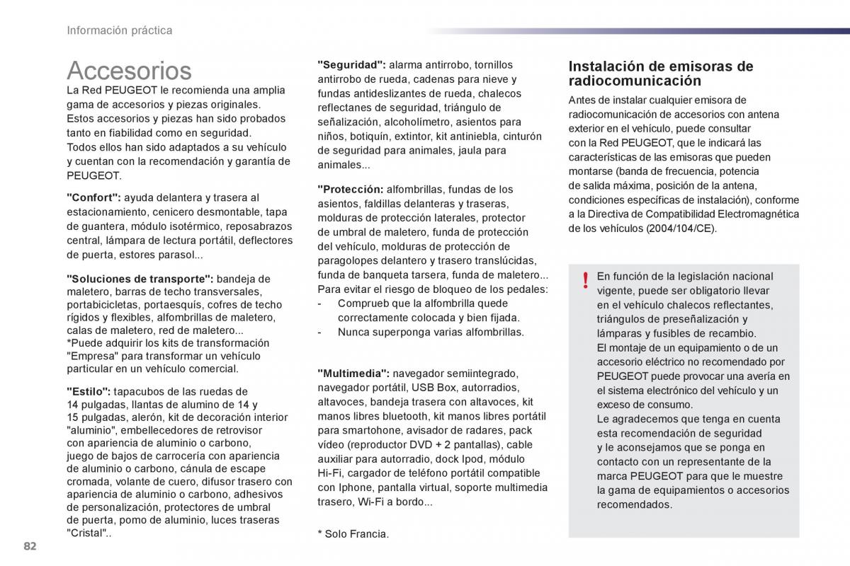 Peugeot 107 manual del propietario / page 84