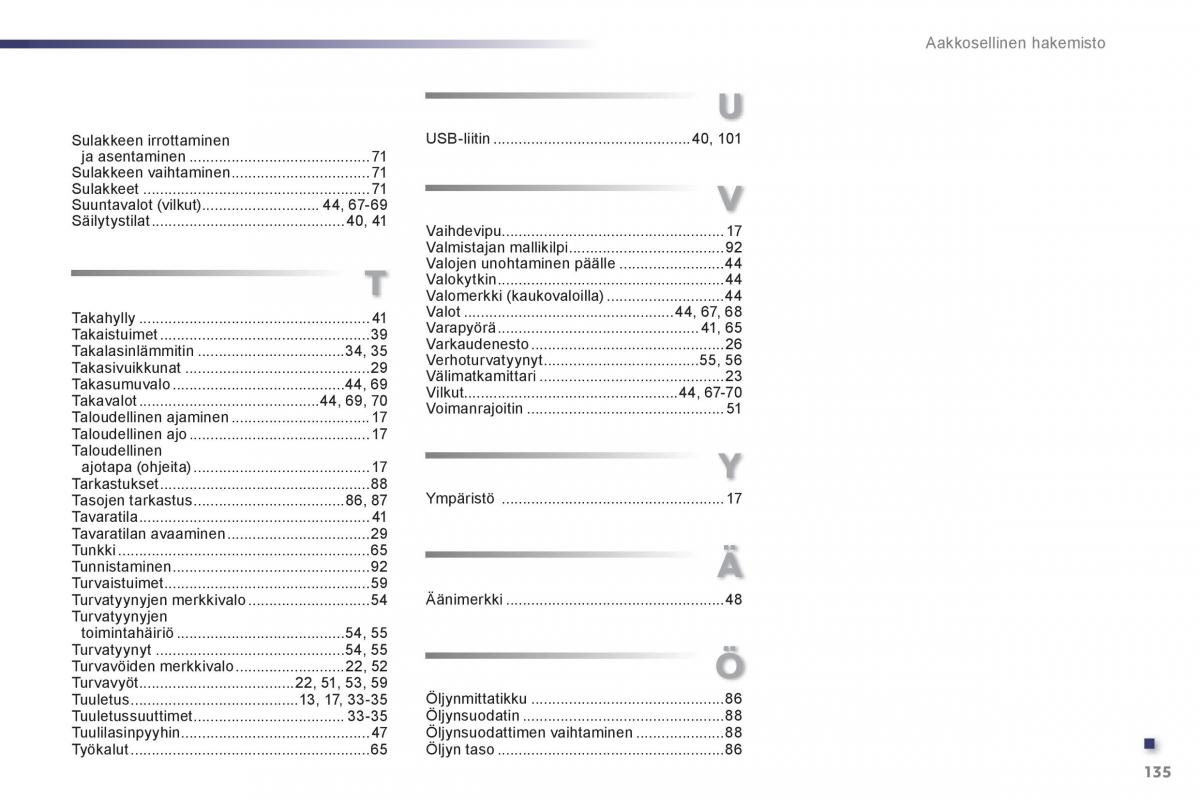 Peugeot 107 omistajan kasikirja / page 137