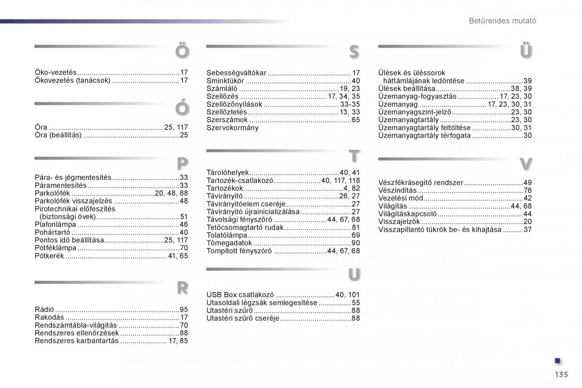 Peugeot 107 Kezelesi utmutato / page 137