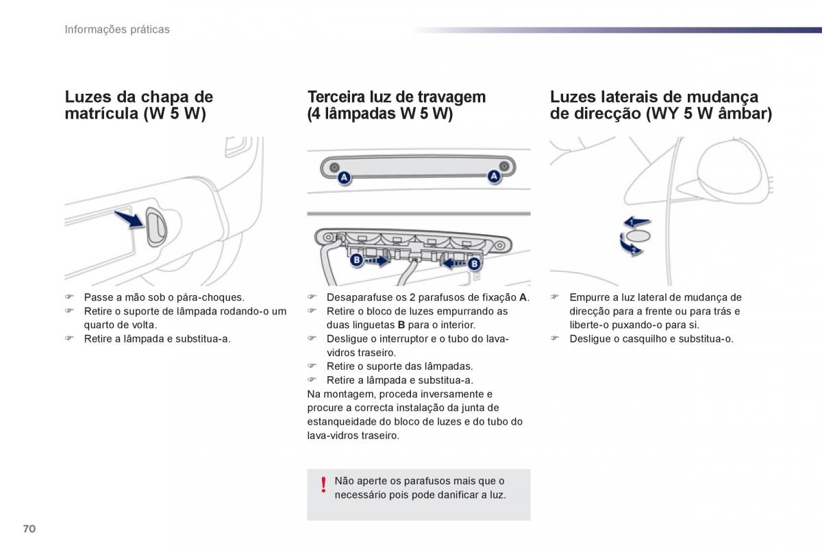 Peugeot 107 manual del propietario / page 72