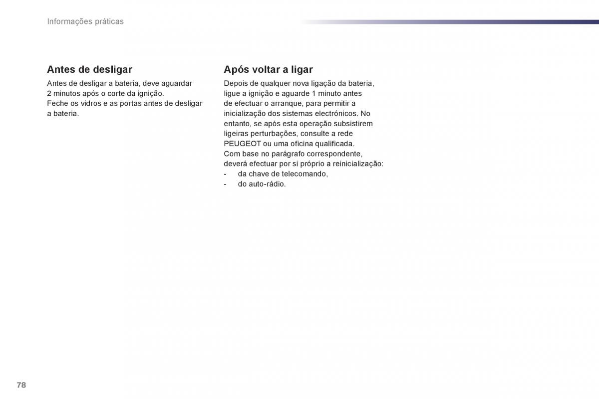 Peugeot 107 manual del propietario / page 80