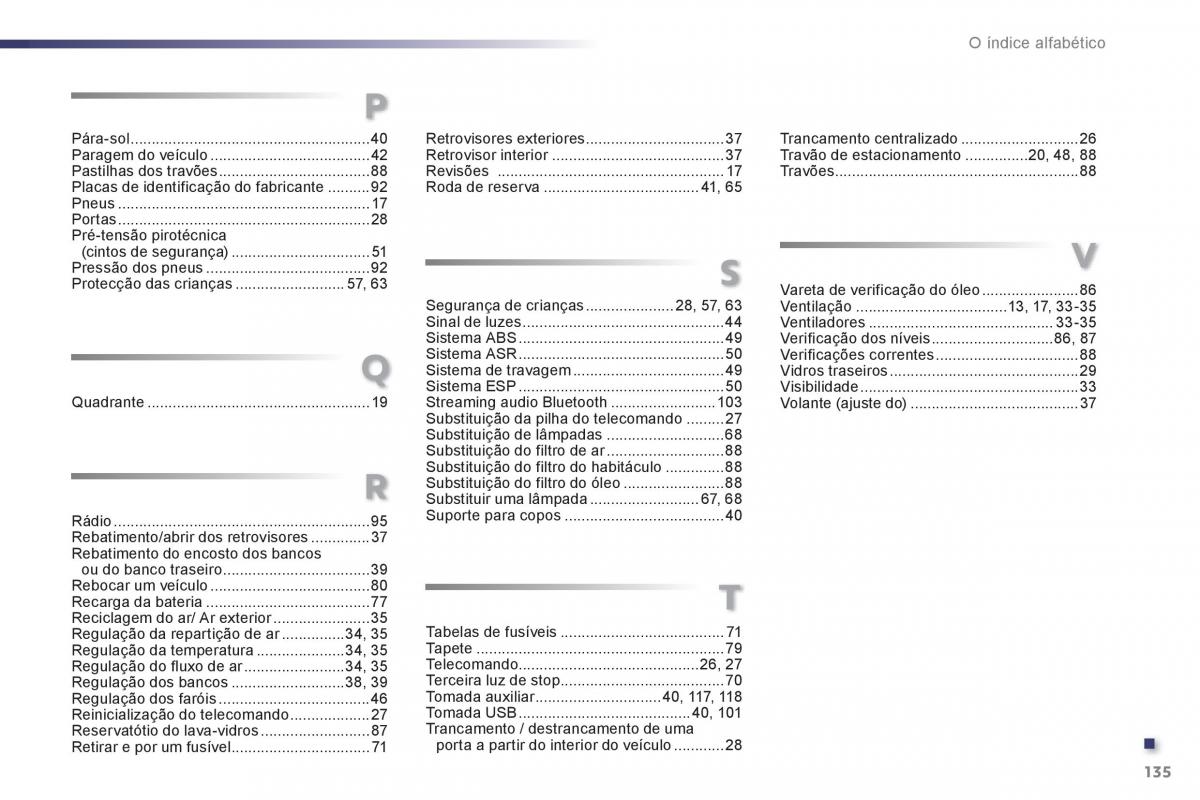 manuel du propriétaire Peugeot 107 manual del propietario / page 137