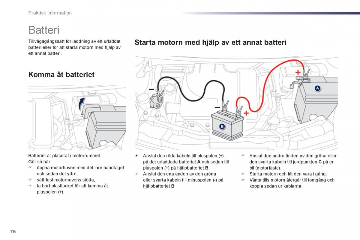 Peugeot 107 instruktionsbok / page 78