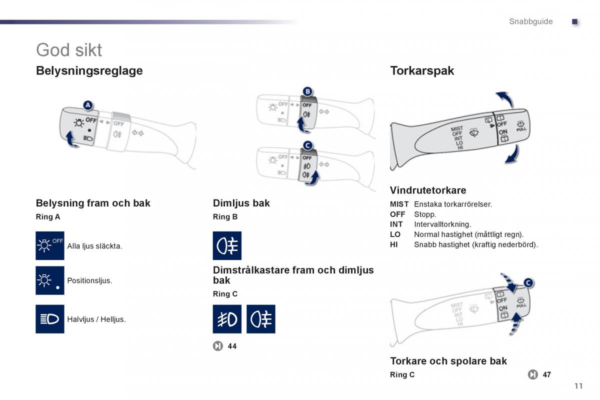 manual Peugeot 107 instruktionsbok / page 13
