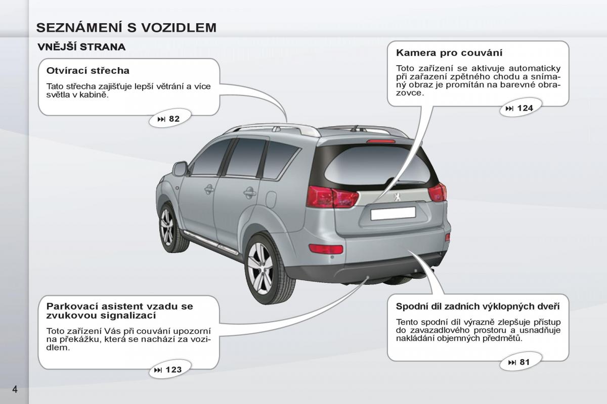 manuel du propriétaire Peugeot 4007 navod k obsludze / page 6
