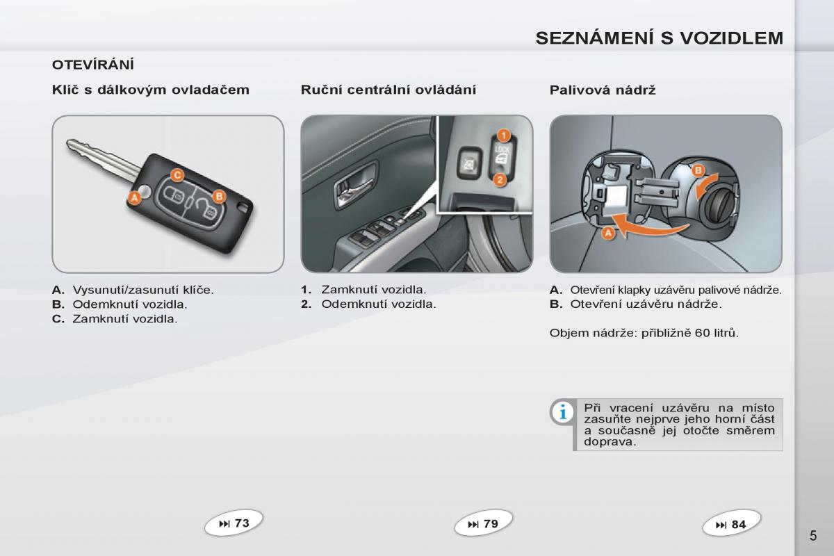 manuel du propriétaire Peugeot 4007 navod k obsludze / page 7