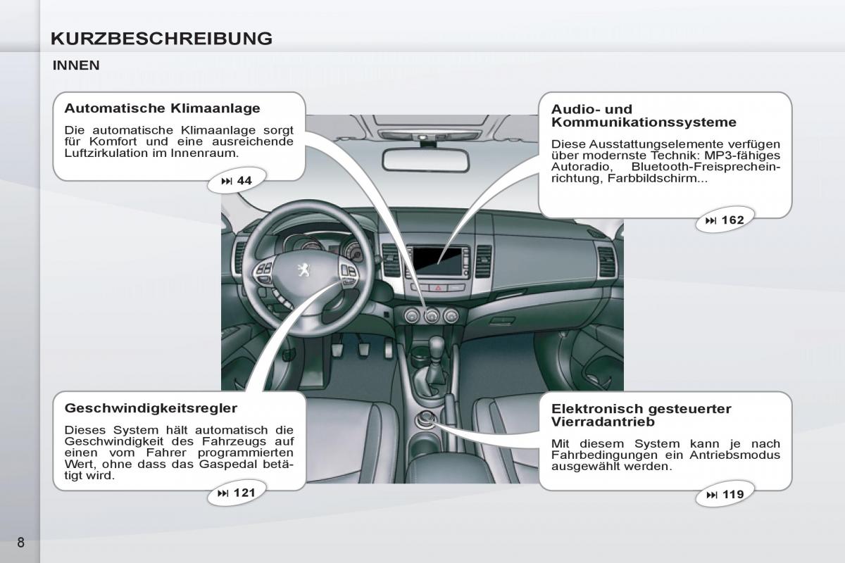 Bedienungsanleitung Peugeot 4007 Handbuch / page 10