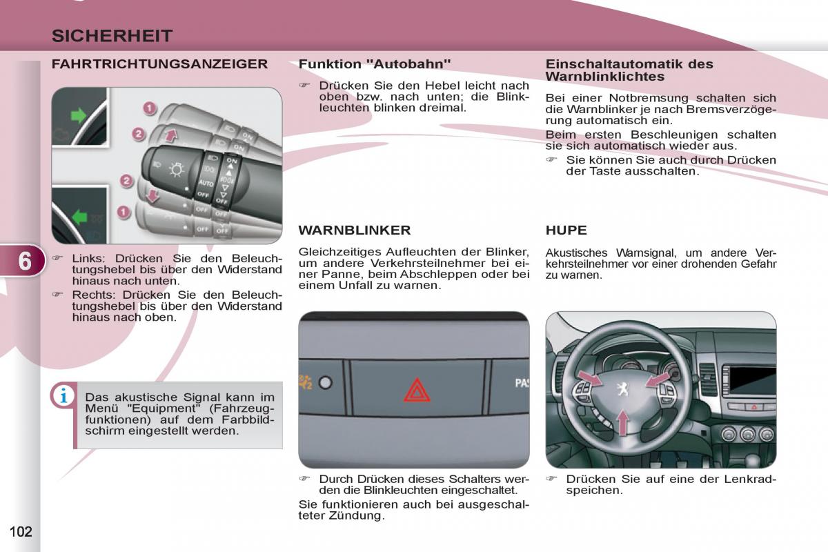 Peugeot 4007 Handbuch / page 104