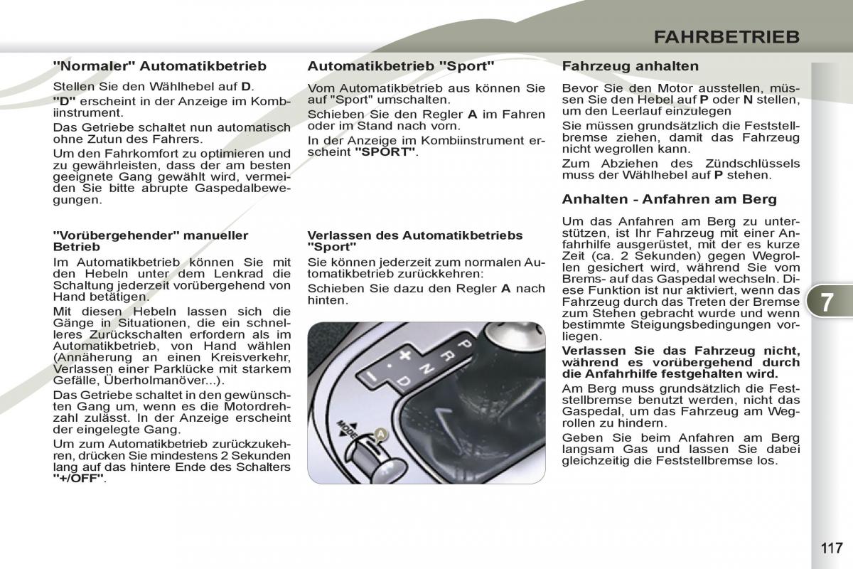 Peugeot 4007 Handbuch / page 119