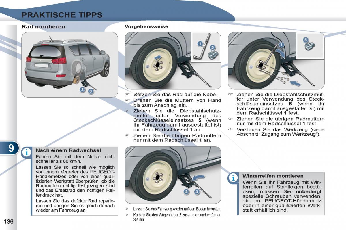 Peugeot 4007 Handbuch / page 138