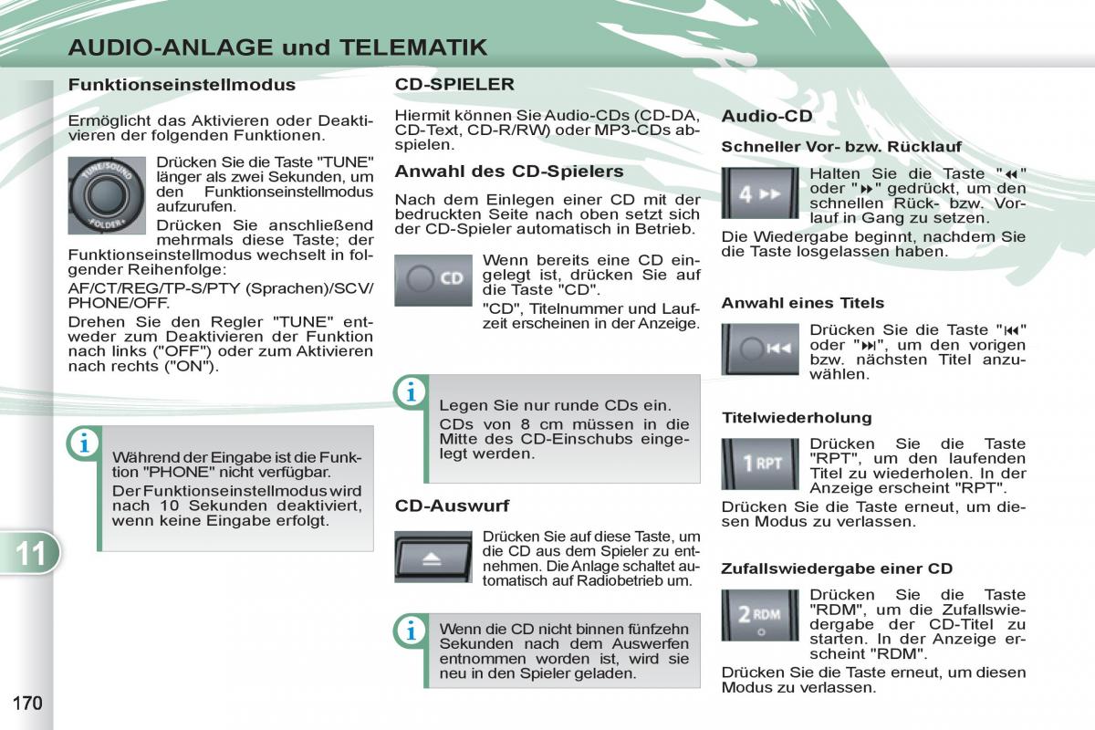 Peugeot 4007 Handbuch / page 172
