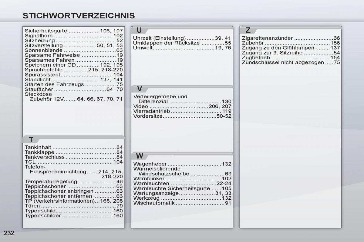 manual  Peugeot 4007 Handbuch / page 234