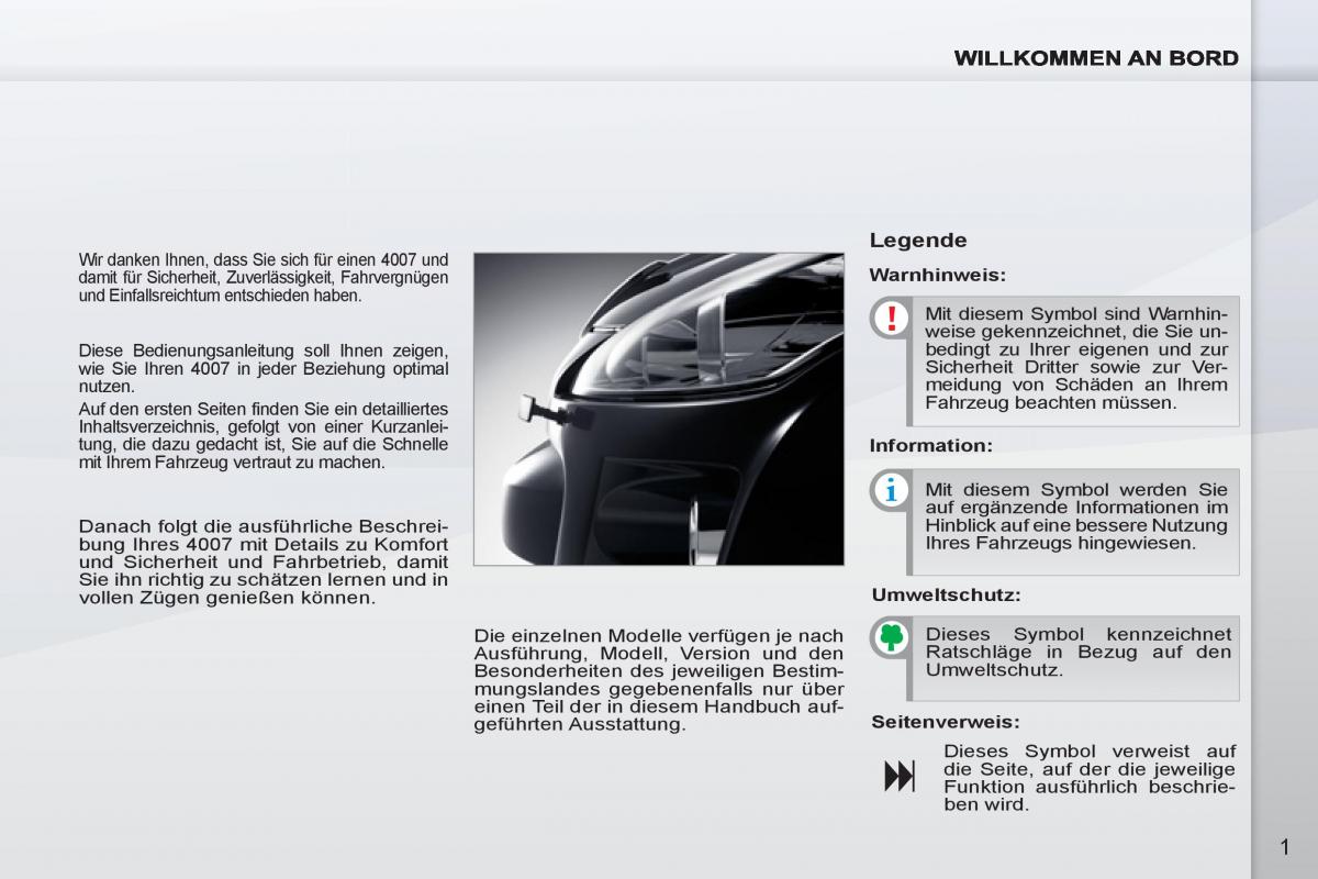 instrukcja obsługi Peugeot 4007 Handbuch / page 3