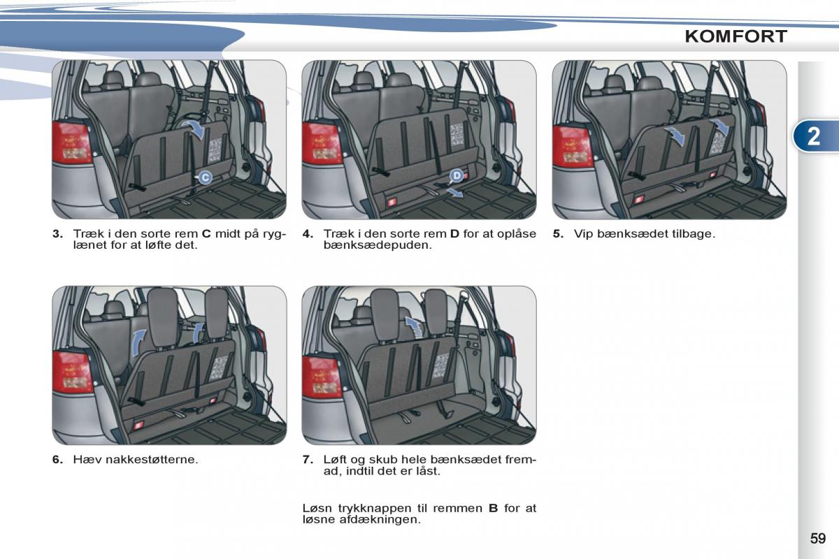 Peugeot 4007 Bilens instruktionsbog / page 61