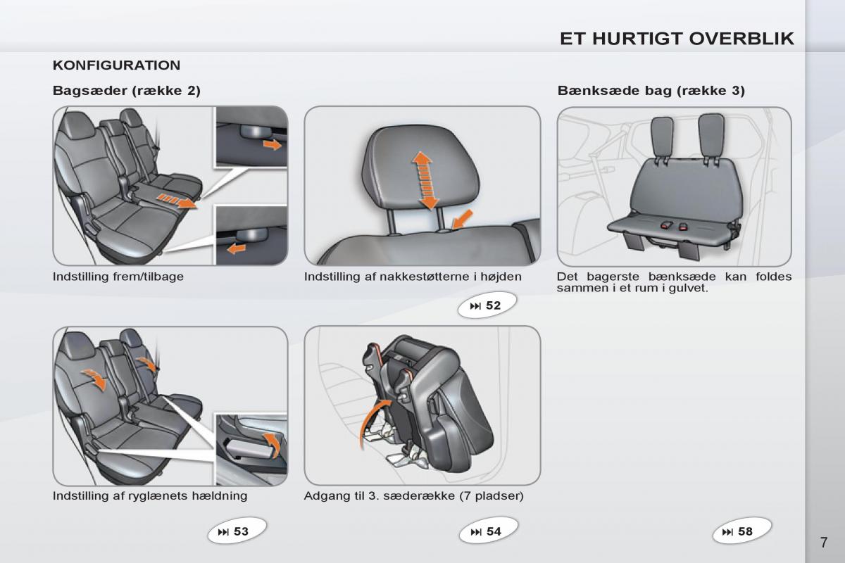 manuel du propriétaire Peugeot 4007 Bilens instruktionsbog / page 9