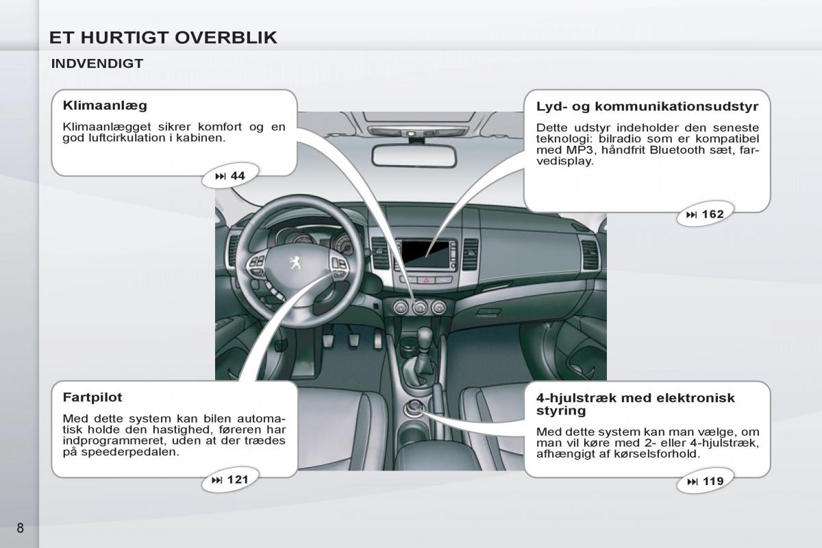 Bedienungsanleitung Peugeot 4007 Bilens instruktionsbog / page 10