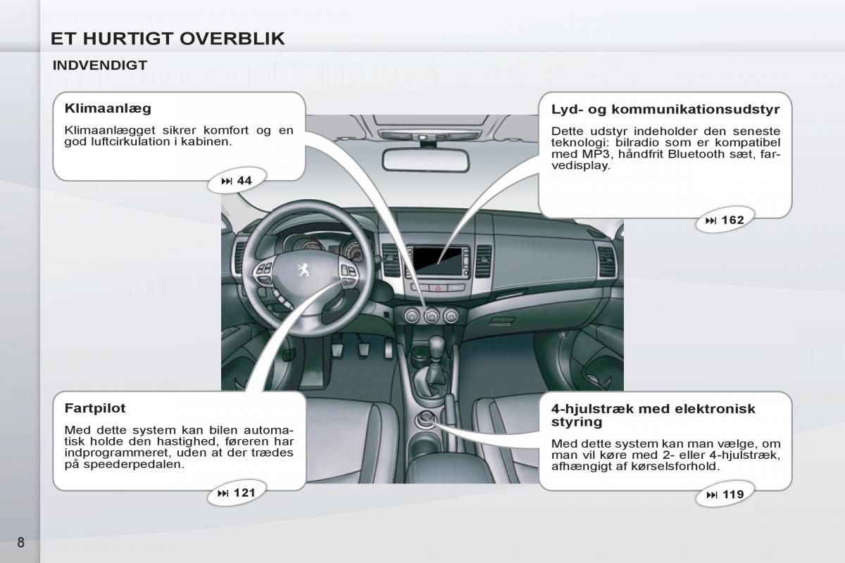 manual  Peugeot 4007 Bilens instruktionsbog / page 10