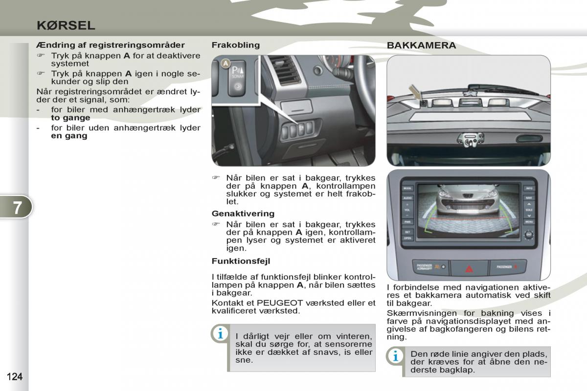 Peugeot 4007 Bilens instruktionsbog / page 126