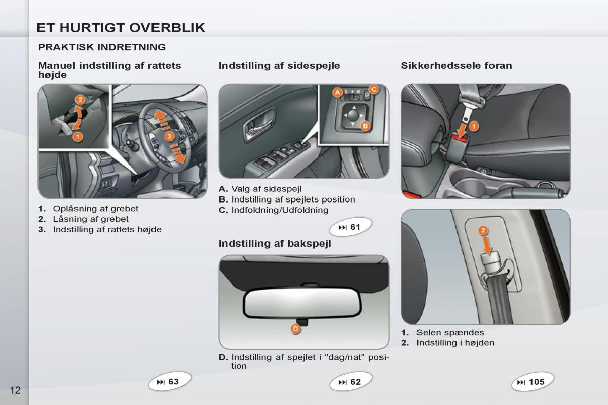 Bedienungsanleitung Peugeot 4007 Bilens instruktionsbog / page 14