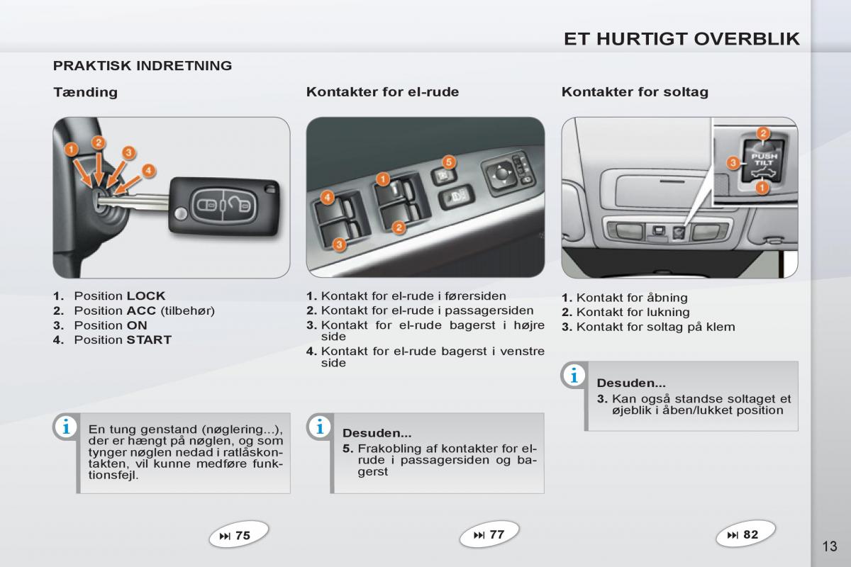 instrukcja obsługi Peugeot 4007 Bilens instruktionsbog / page 15