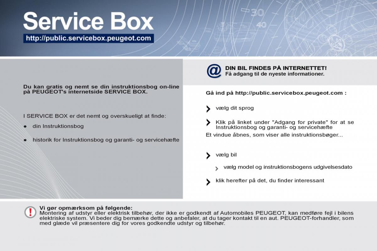 manual Peugeot 4007 Bilens instruktionsbog / page 2