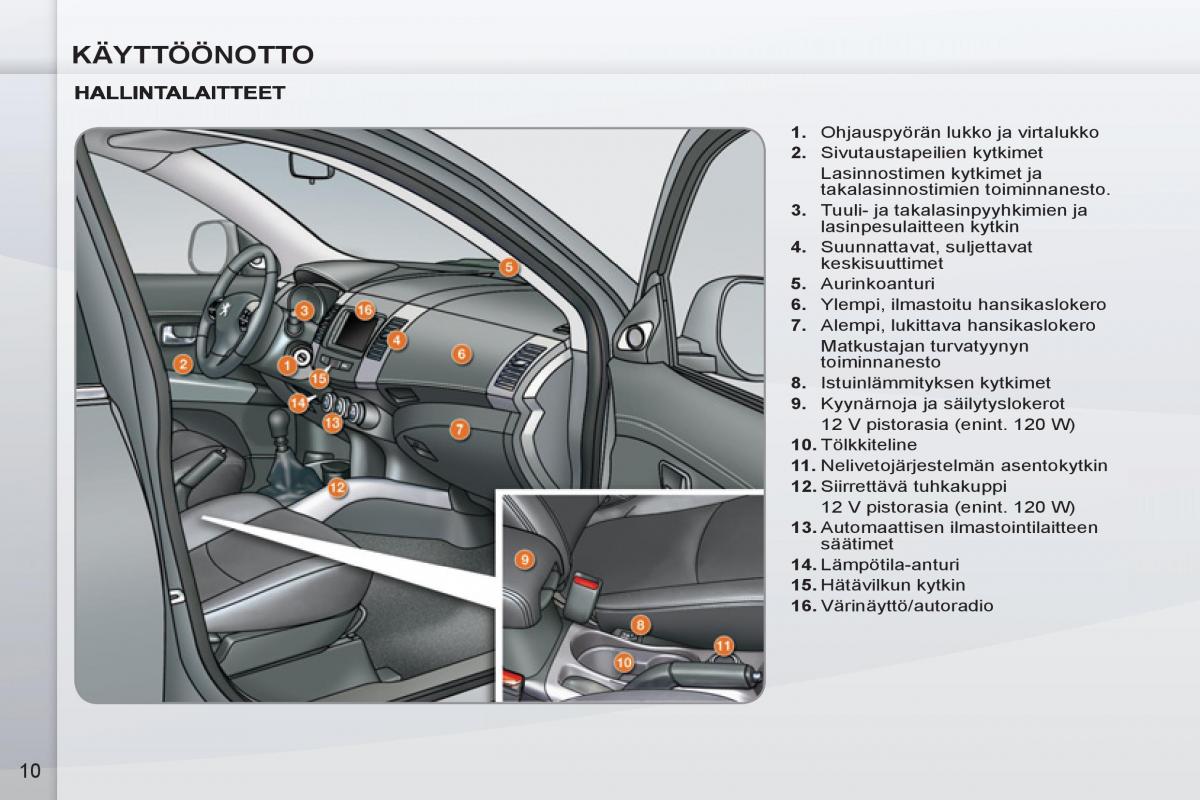 Peugeot 4007 omistajan kasikirja / page 12