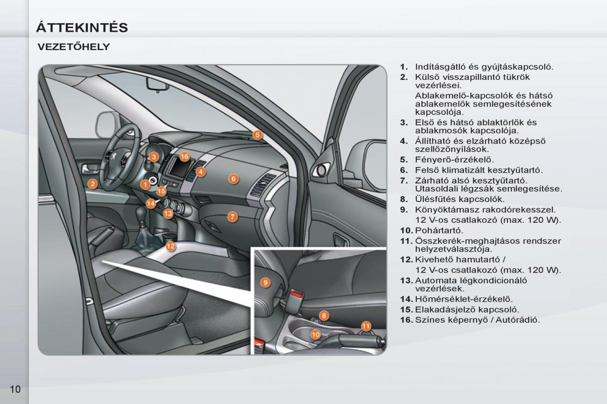 Peugeot 4007 Kezelesi utmutato / page 12