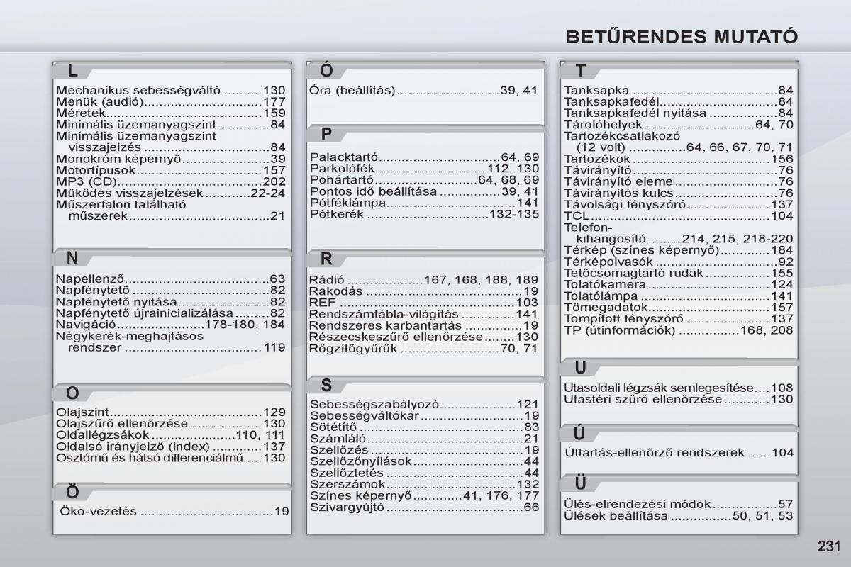 Peugeot 4007 Kezelesi utmutato / page 233