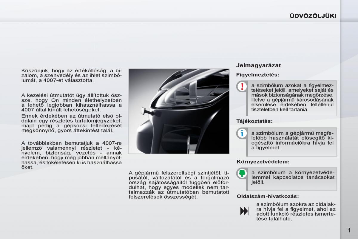 Peugeot 4007 Kezelesi utmutato / page 3
