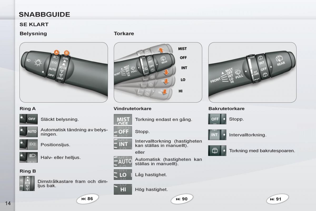 Peugeot 4007 instruktionsbok / page 16