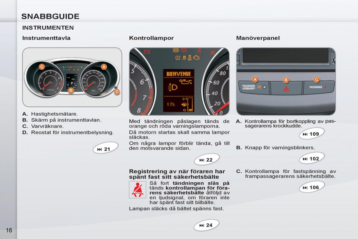 Peugeot 4007 instruktionsbok / page 18