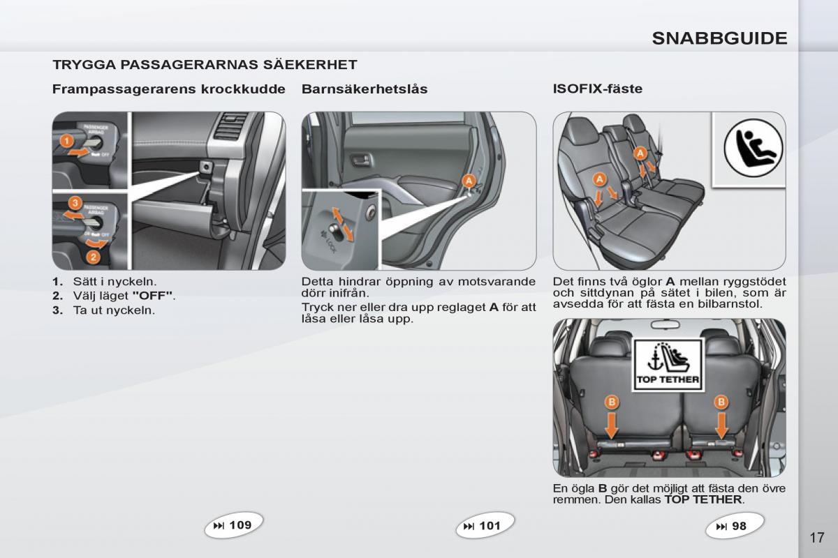 Peugeot 4007 instruktionsbok / page 19