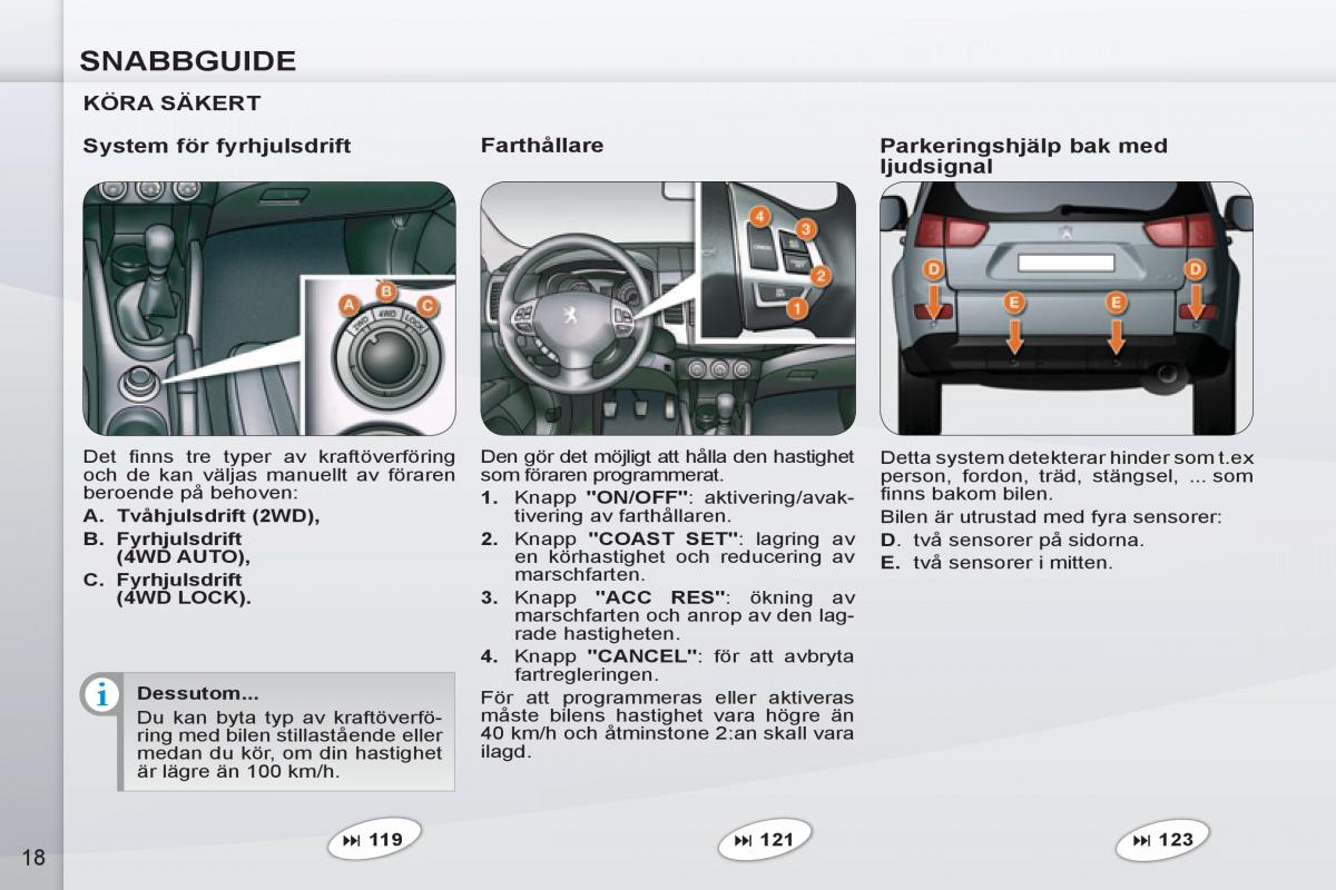 Peugeot 4007 instruktionsbok / page 20