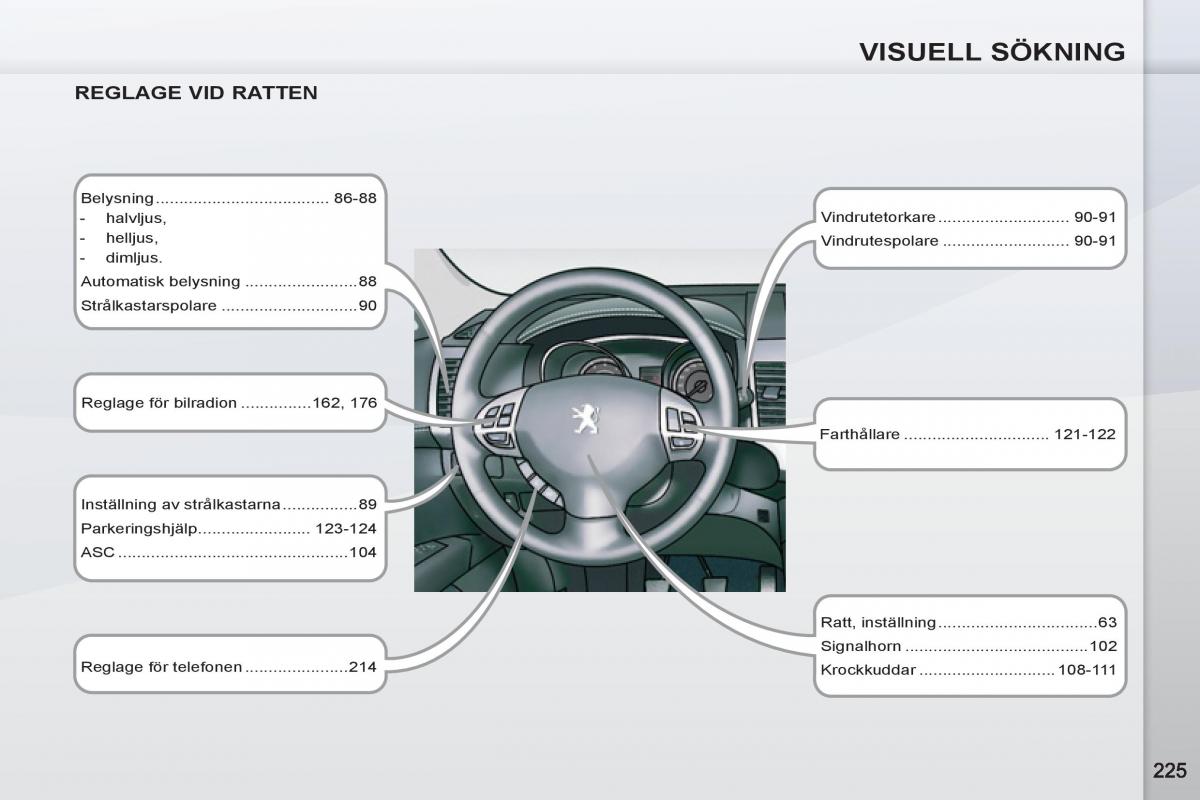 Peugeot 4007 instruktionsbok / page 227