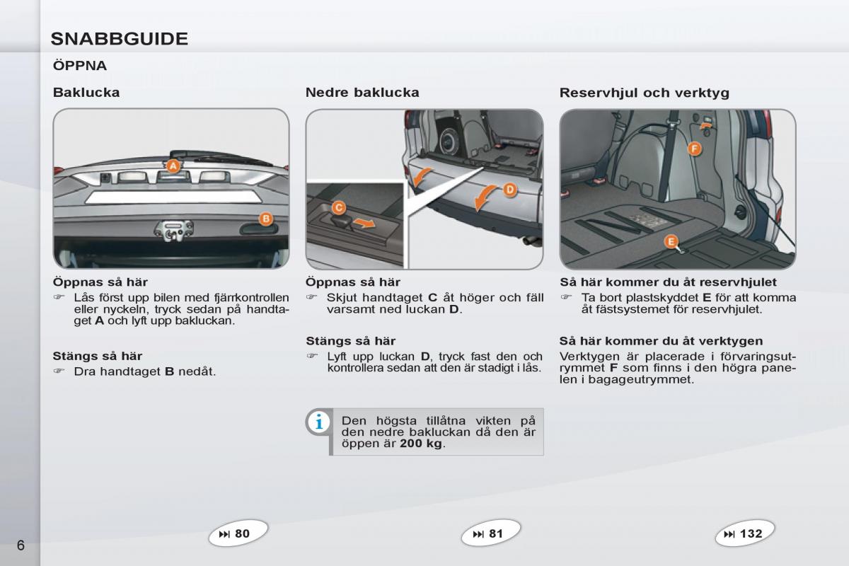 Peugeot 4007 instruktionsbok / page 8