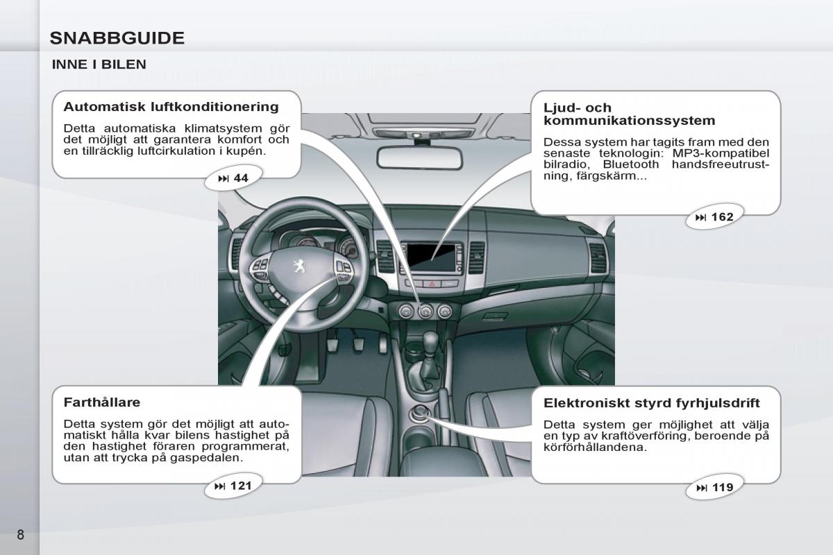 Peugeot 4007 instruktionsbok / page 10