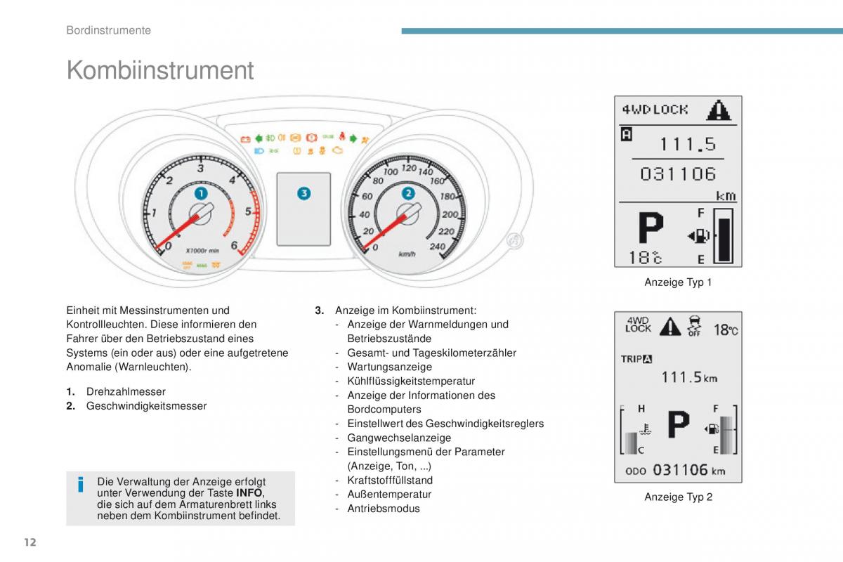 Peugeot 4008 Handbuch / page 14