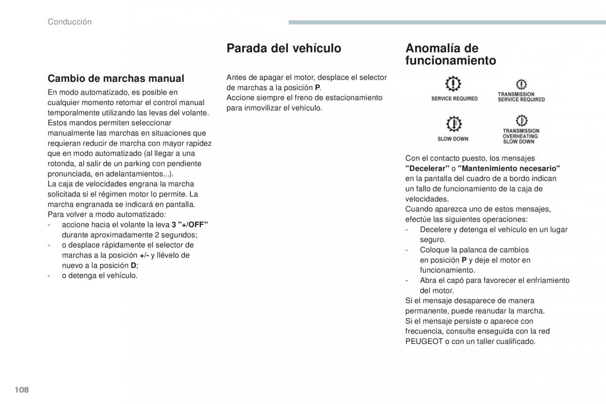 Peugeot 4008 manual del propietario / page 110
